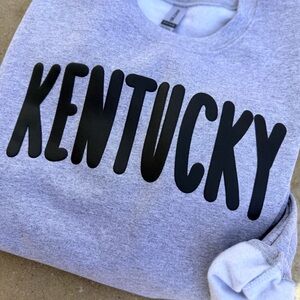Gildan Gray Sweatshirt with Black "Kentucky" Graphic